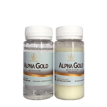 Пробный набор Alpha Gold для нанопластики волос, 100/100 мл.