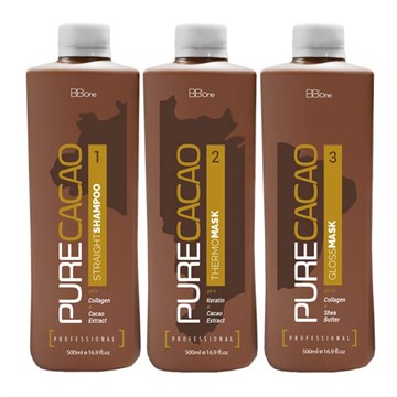 Набор BB One Pure Cacao для выпрямления волос, 500/500/500 мл.